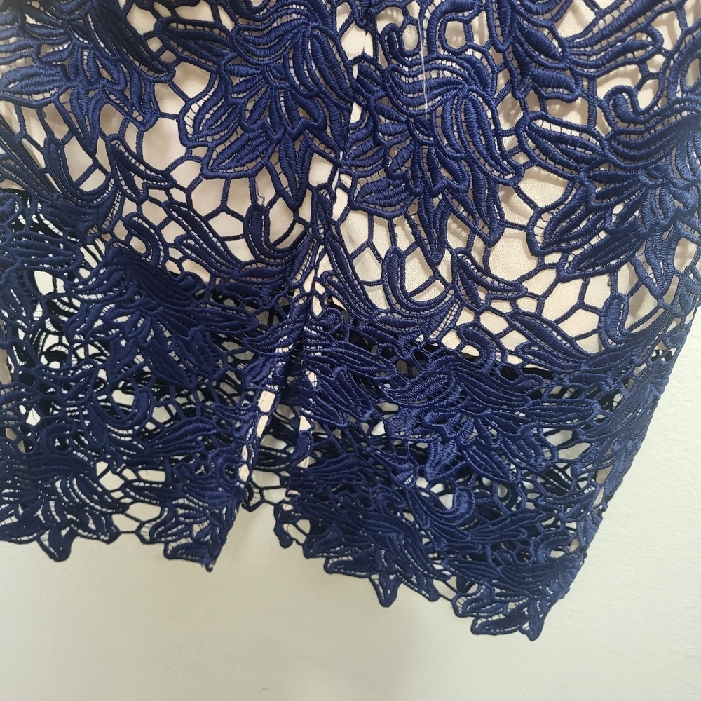 keepsake dress nude with royal blue knee length - Picture 6 of 11